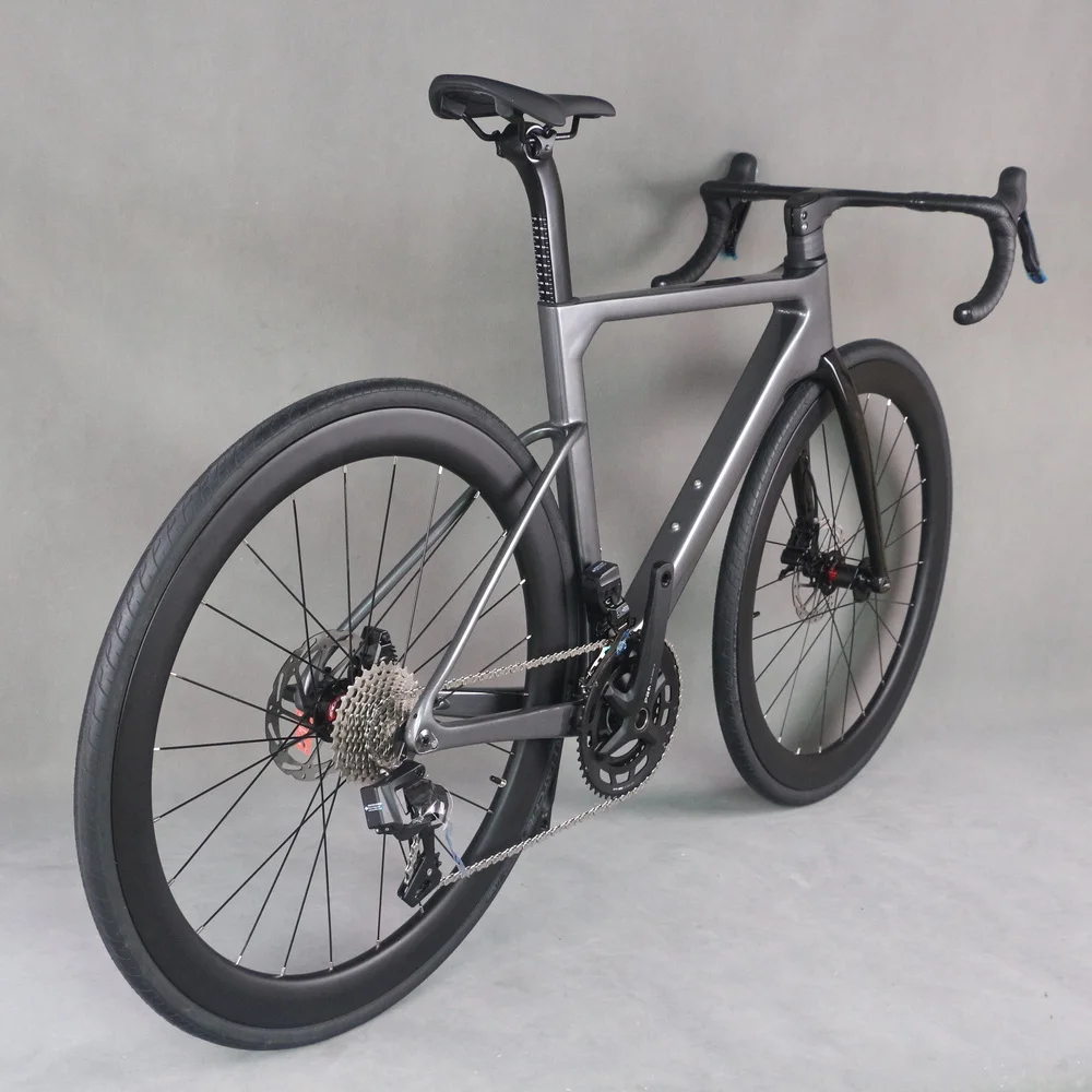 2x12 Speed Hydraulic Electronic Shifting Disc Brake Road bike TT-X42 Hidden Cable Gray Paint Carbon Normal Wheels