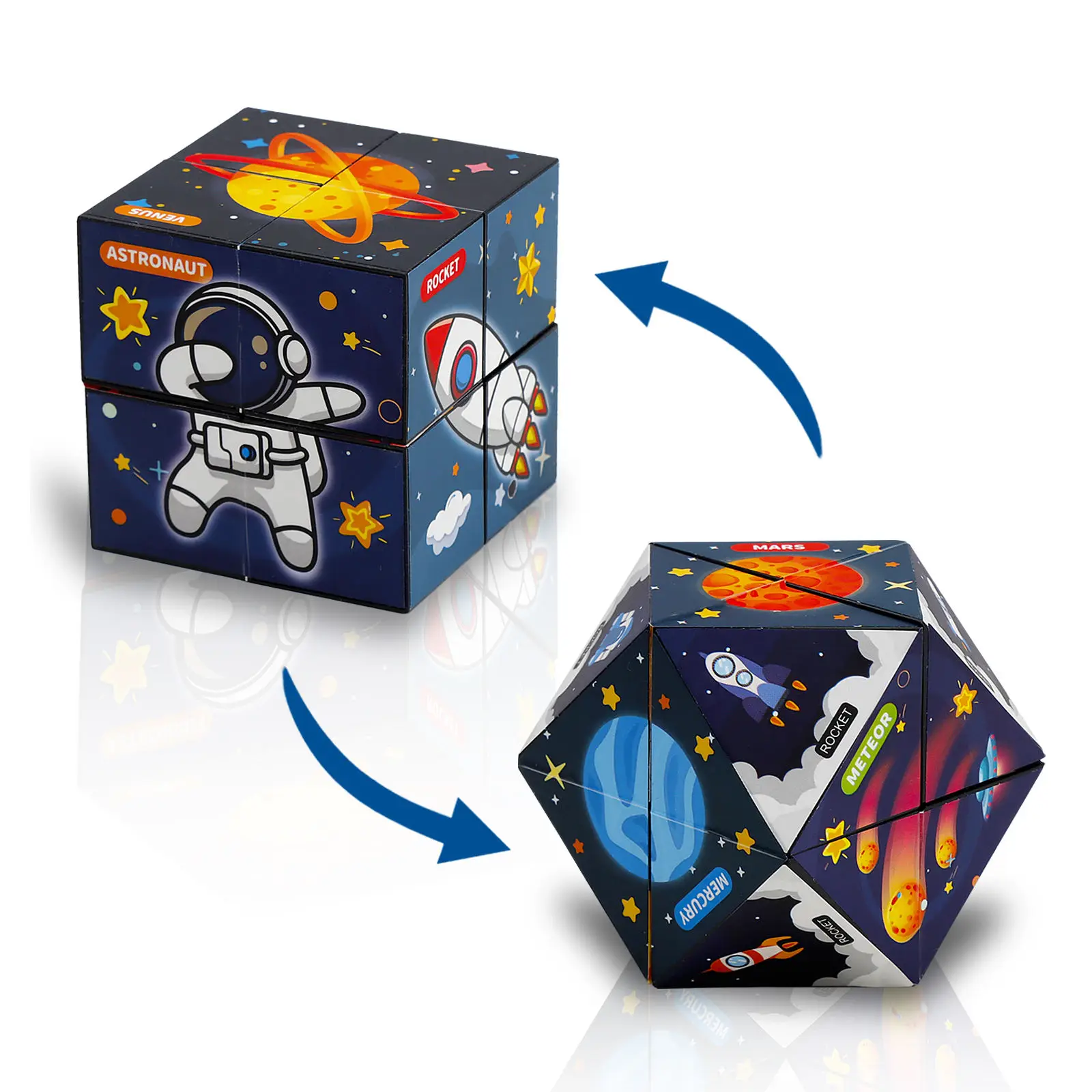 Relaxing hand held fidget toy 3D puzzle cube magnetic magic infinity cube transforming geometric puzzle Educational  Toy