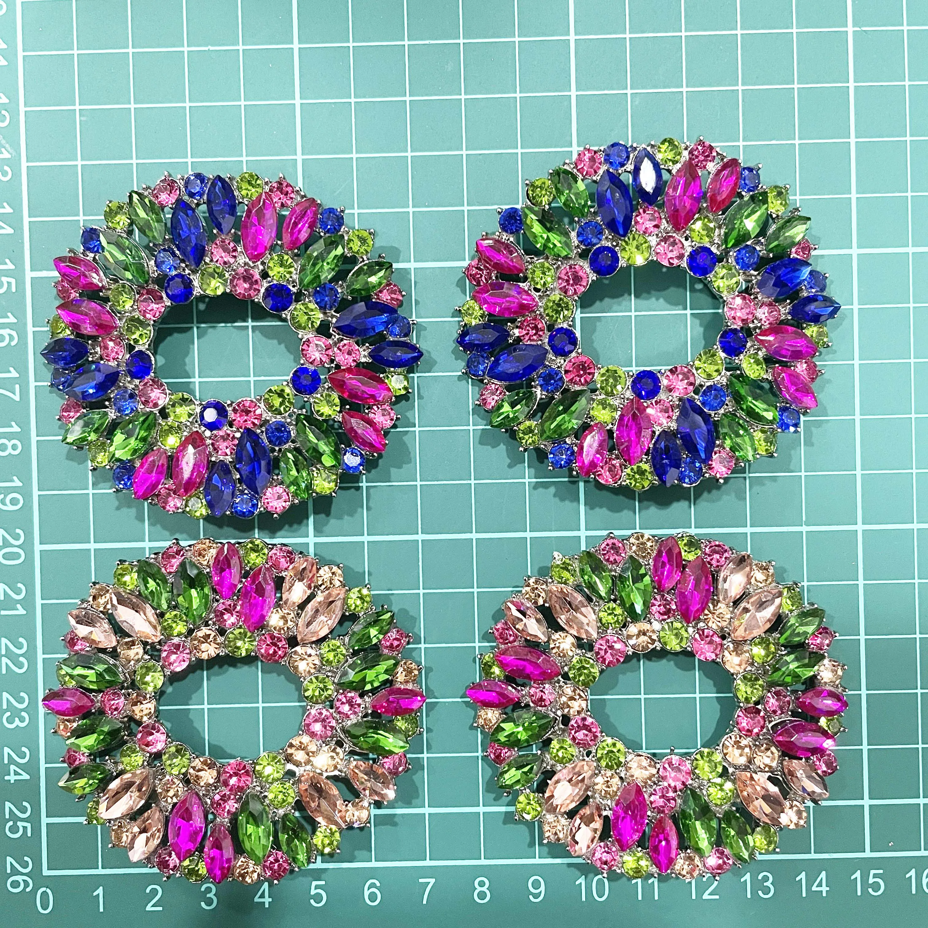 2023 Summer  Shoes Charms Rhinestone Shoes Buckle Metal Accessories Heel Colorful Crystal Charms Decoration Accessories