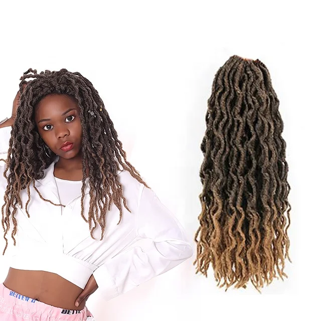 Professional Manufacturer Wavy With Curly Ends Pre-loop Synthetic Gypsy Locs Crochet Curly Braiding Hair 100g Gel For Hair Braid