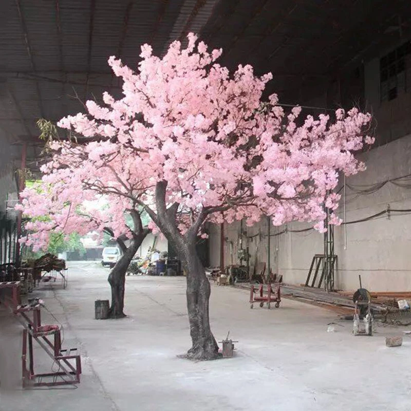 Custom Large White Fake Artificial Big Tree Cherry Blossom Tree Artificial Curve Cherry Blossom Tree