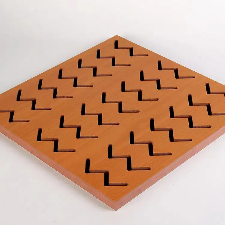 American Style Curve Fluted Sound insulation MDF Board Perforated Acoustic Wood Decorative Sound-absorbing Wall Panel