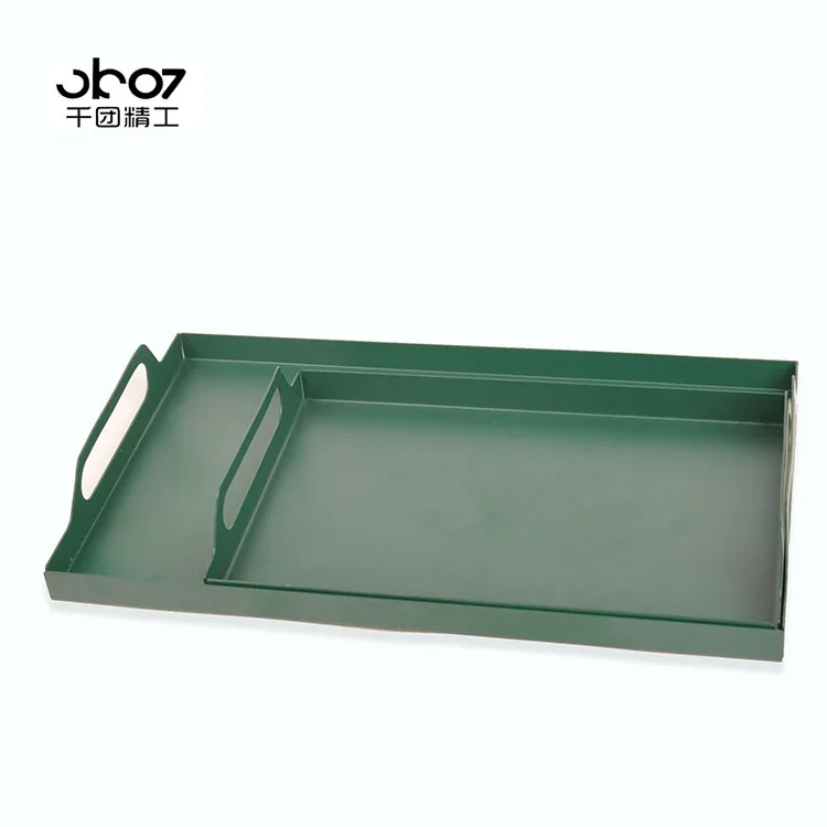 Bread cake baking mould with ear handle Green rectangular size carbon steel baking tray