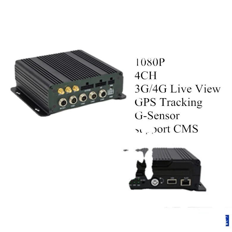 G-Sensor 1080P Dual SD Card Anti-shock 4G/WIFI/GPS 4Ch Hybrid Mobile DVR MDVR