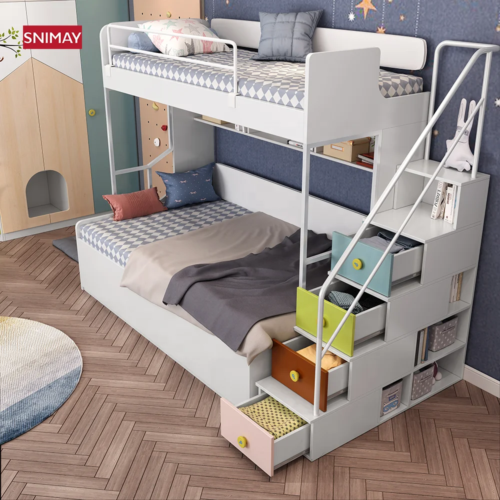 MDF Wooden Double Children Bunk Bed For Kids Bedroom
