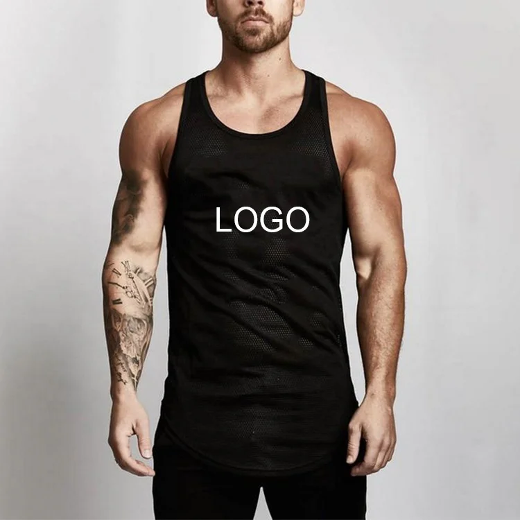 Online wholesale men gym wear mesh gym singlets fitness gym vest
