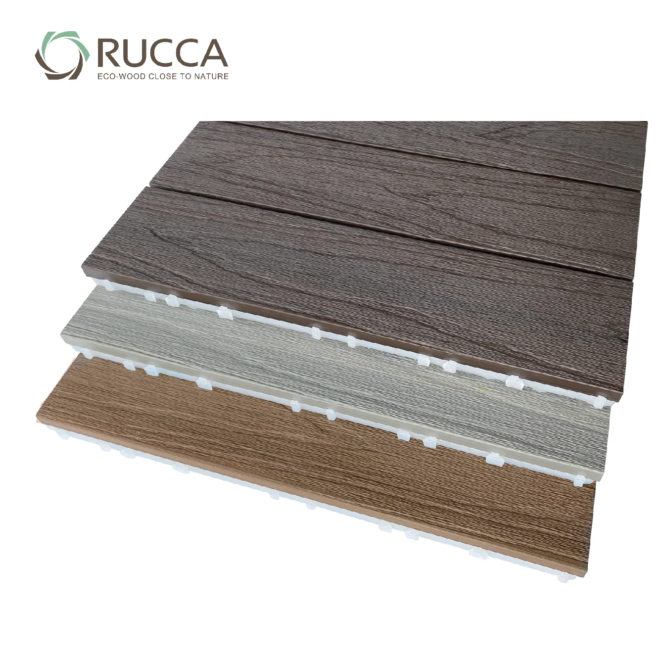 Waterproof Outdoor Flooring Wood Plastic Composite Keel Wpc Decking Interlocking Outdoor Deck Tiles