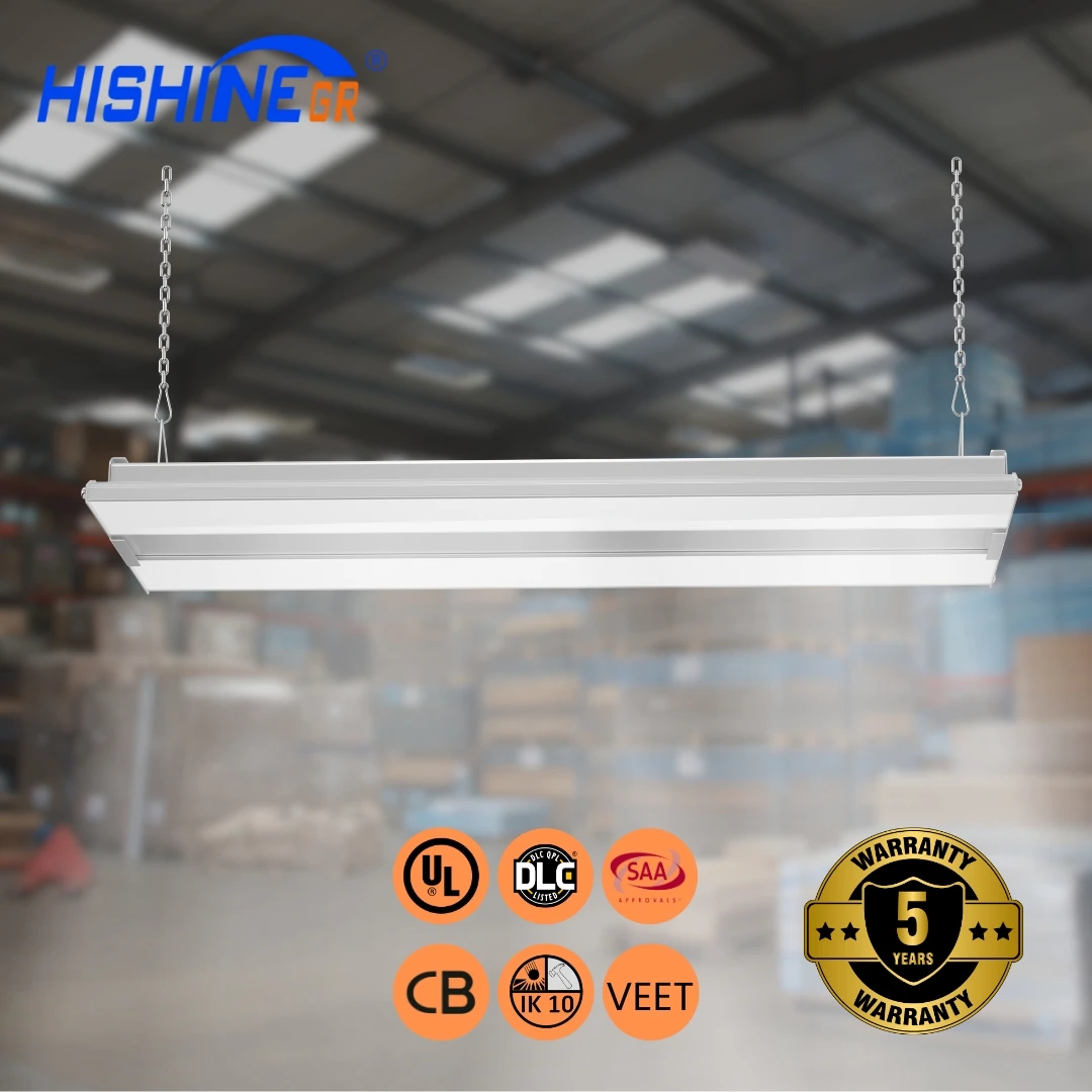 Hishine Group High Quality K9 LED Linear High Bay Light Industrial Lighting Fixtures Commercial Led High Bay Ceiling Lights