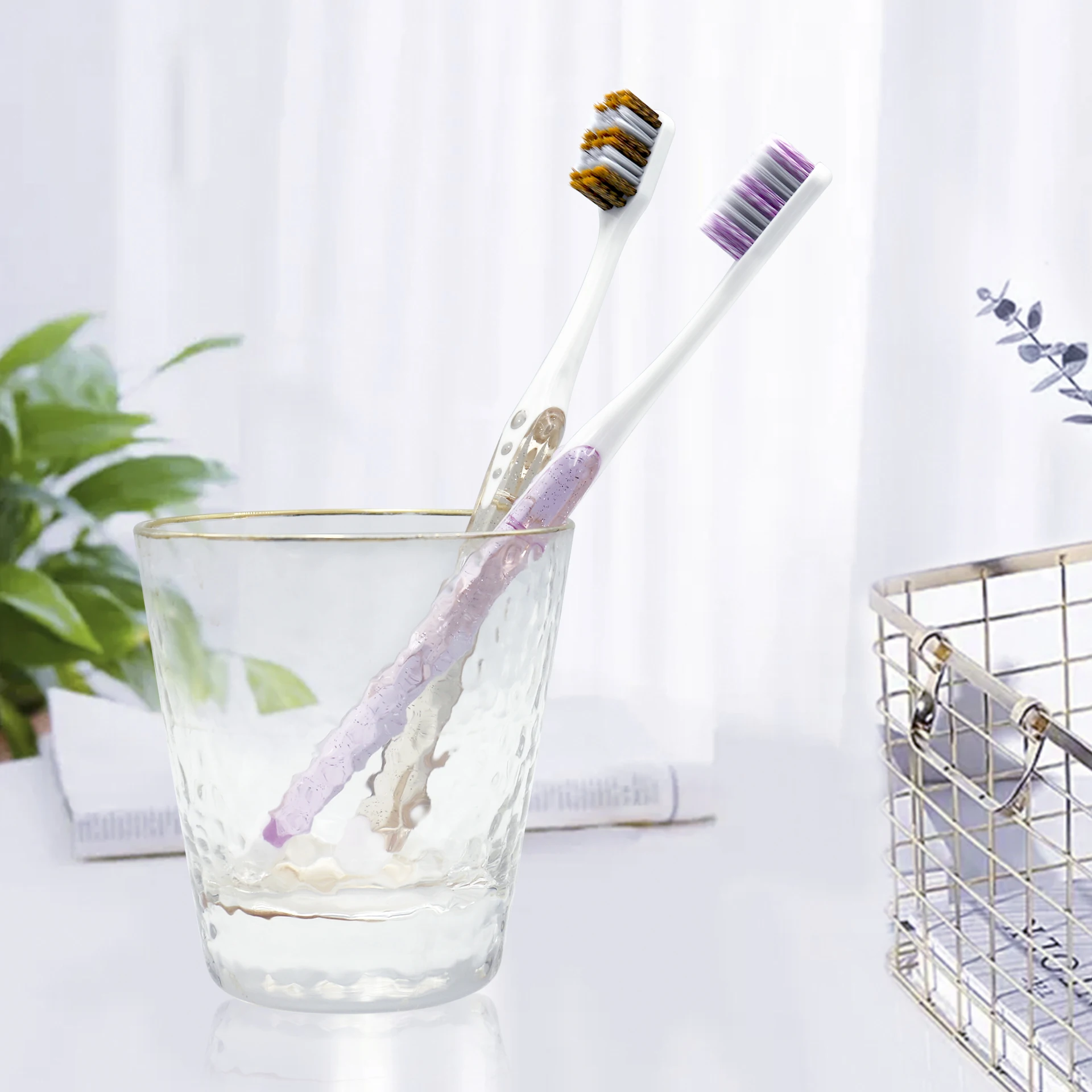 Travel portable soft bristle personalized custom packaging plastic toothbrush no.108