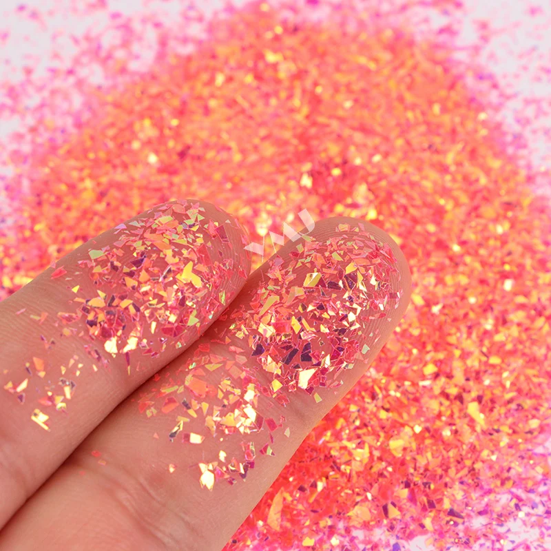 Iridescent Rainbow Effect Glitter Tumbler Glitter Flakes Acrylic Nail Irregular Cut Iridescent Dream Flakes