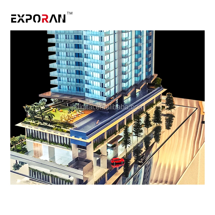 China model supplier modern apartment building laser cut architectural model factory