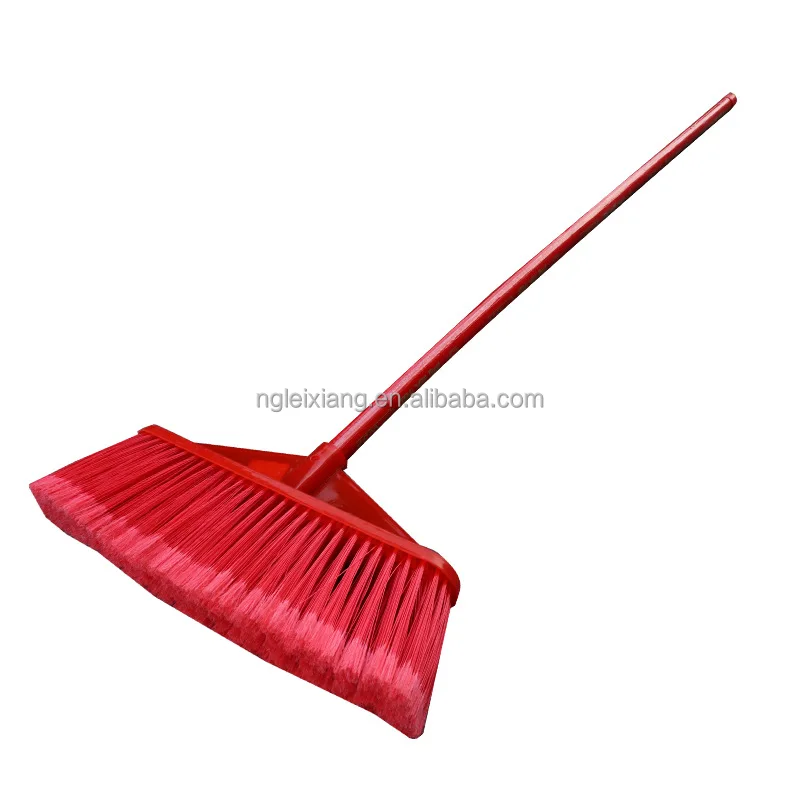Large triangle plastic broom, household wooden pole long handle broom, factory property, courtyard, school cleaning tools broom