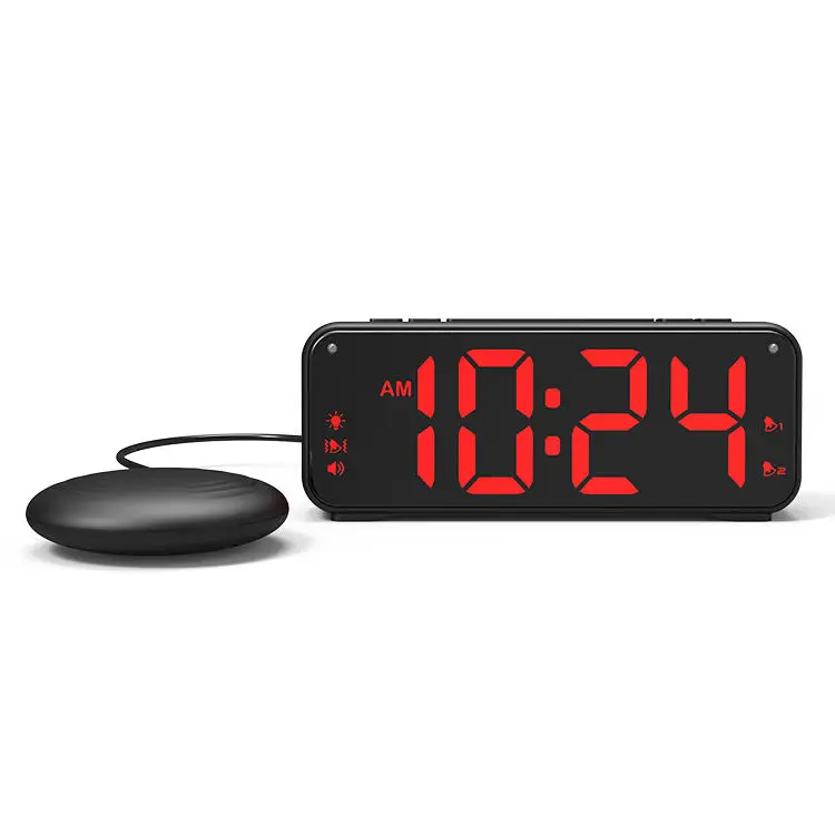 Electronic Snooze Alarm Clock Vibration Minimalist Tabletop Led Digital Clock With Vibrator