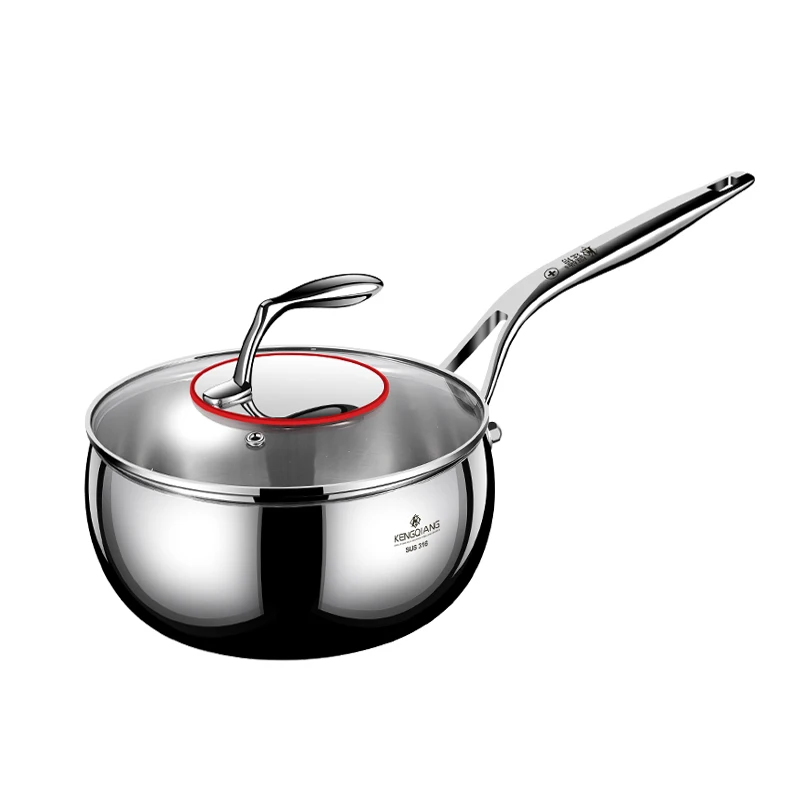 KENGQ Home Induction Non-stick Cookware Cooking Utensil Titanium Sauce Pan Stainless Steel Sauce Pan With Lid
