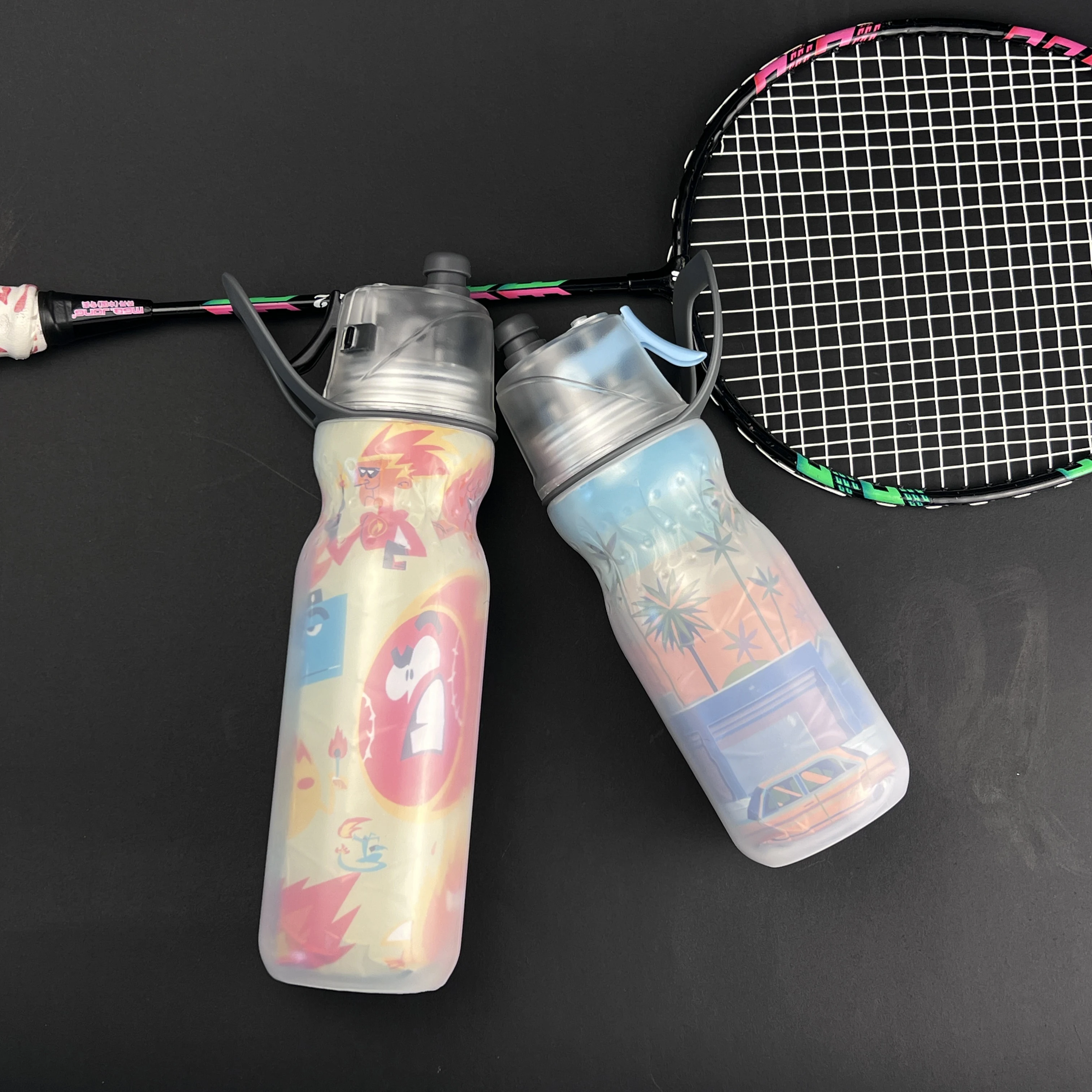 590ml 20oz Halloween design double wall plastic spray water bottle drink outdoor sport kettle for adult sport