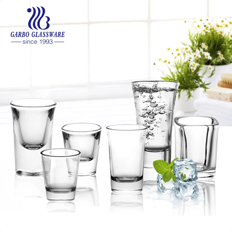 tequila shot glass 2-3oz custom printing thick bottom shot glass customized decal   60ml Square shot glass tumblers with thick