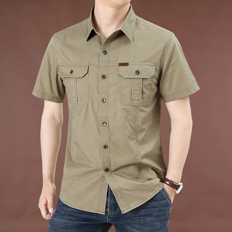 mens cotton shirts short sleeve casual  custom work out shirts