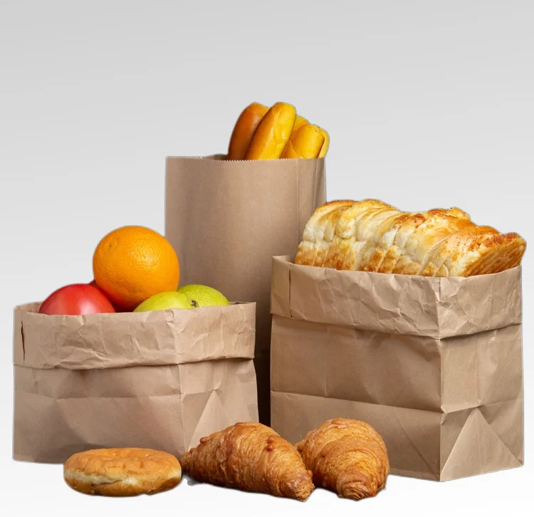 Wholesale Cheap Supermarket Store Restaurant Retail Handy Waterproof Packing Paper Bag