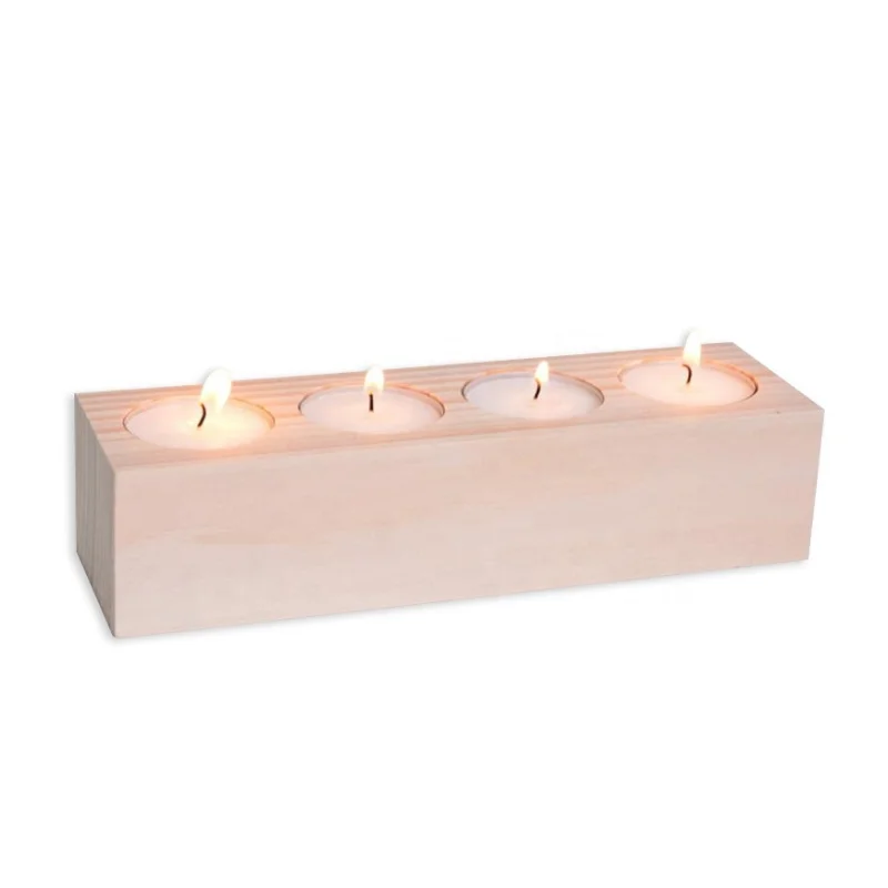 Home Decoration Modern Tea Light Wooden Candle