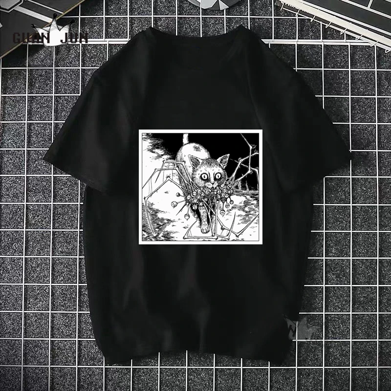 Horror Spiralizer Demonizer Funny T Shirt Men Unisex Harajuku T-Shirt Tomie Junji Ito Japan Anime Tshirt Graphic Top Tees Male