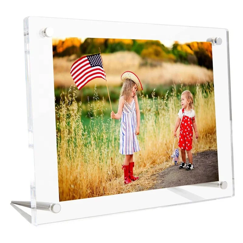 Standing desk A4 acrylic frame with screw photo picture display stand