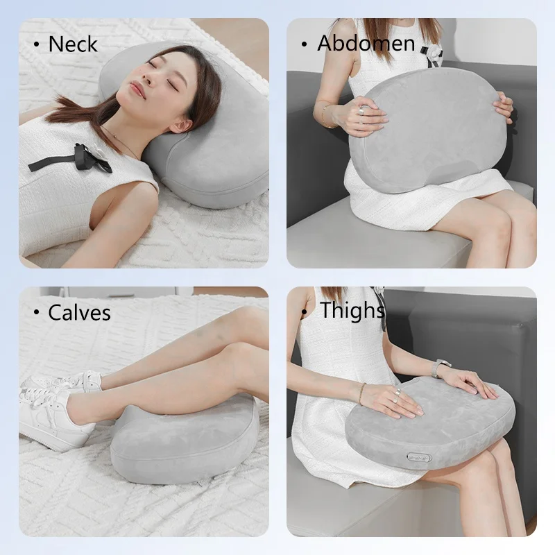 2024 china portable wireless hands free neck and shoulder electric heat shiatsu massage pillow for car and home