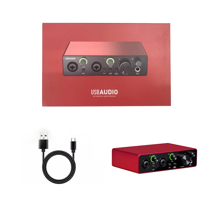 High quality professional USB Interface Audio Mixer 2 in 2 out live streaming Recording Studio Podcast Sound Card