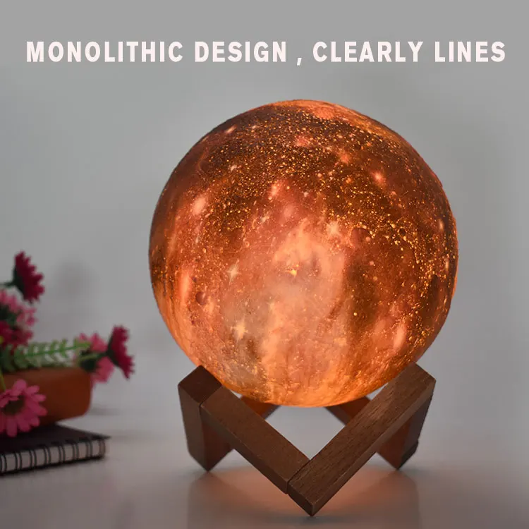 
Rechargeable LED Night Light 3D Print Starry Sky Magic Star Moon Galaxy Lamp Colorful 16 Colors Change Touch Switch Space lamp 