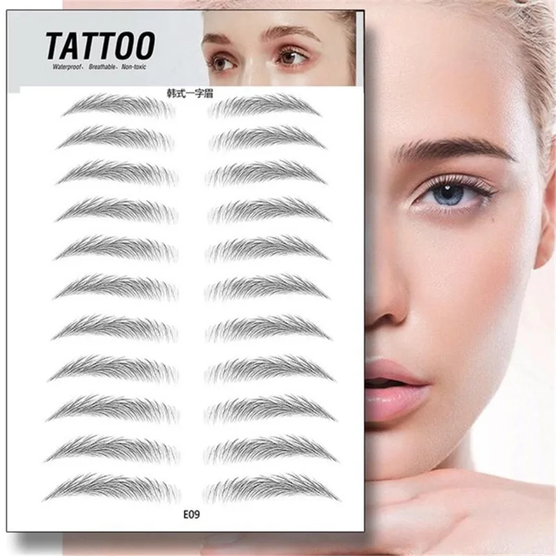 MP041 Semi-Permanent Water Transfer Eyebrows Waterproof Eyebrow Tattoo Sticker Long Lasting Natural Fake Eyebrow Lamination