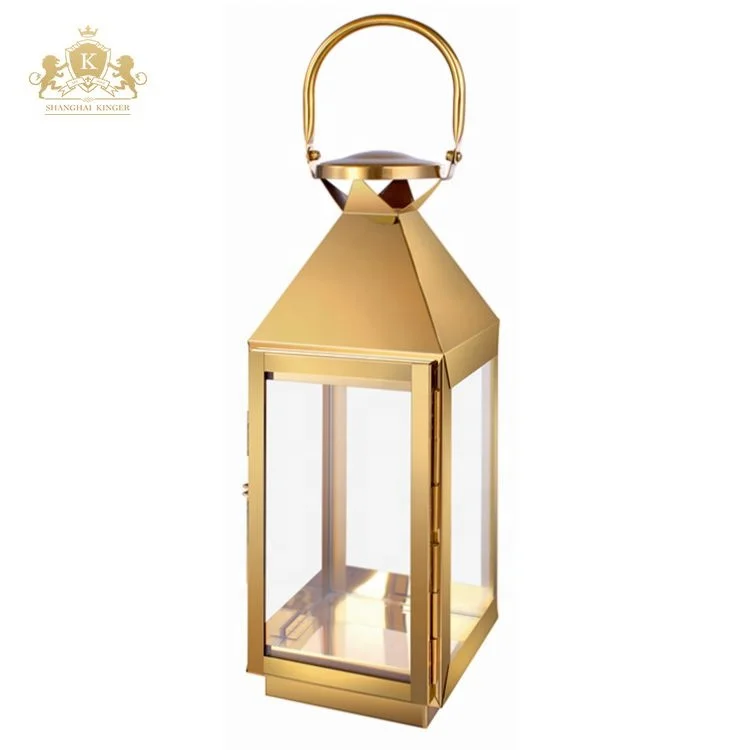 
Stainless steel candle holder lantern metal gold wedding 