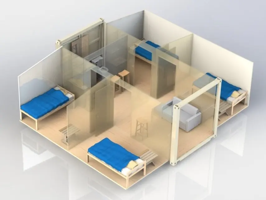 QuickAssembly Expandable Container House Robust Structure Emergency Features Disaster Relief Temporary Housing Office Buildings