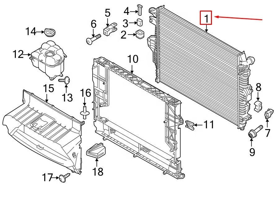 Радиатора пригодный для Porsche Cayenne 2011-2014 VW Touareg 7P 3.0D 7P0121253 7P0 121 253 95810613200 958 106 132 00