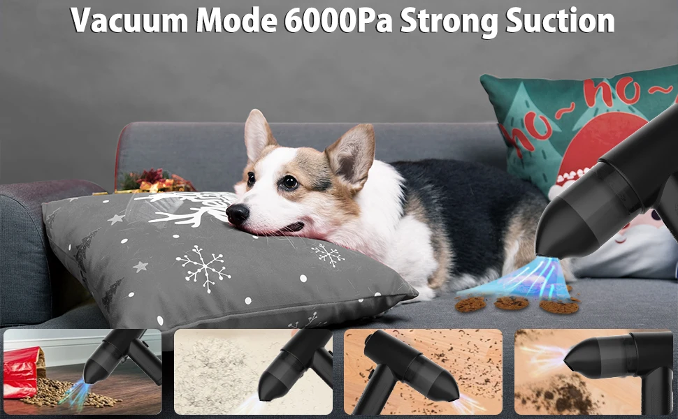 Portable 7000pa Air Duster Blowing and vacuum 2 in 1 Rechargeable Turbojet Air Duster Cordless Air Duster for Home Pet Computer