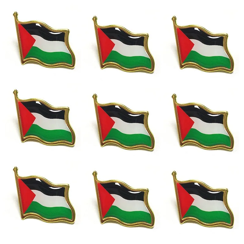 Palestine flag Pin Manufacturers Custom Enamel Pin Blank Print With Epoxy Lapel Pins Hat Collar Badges