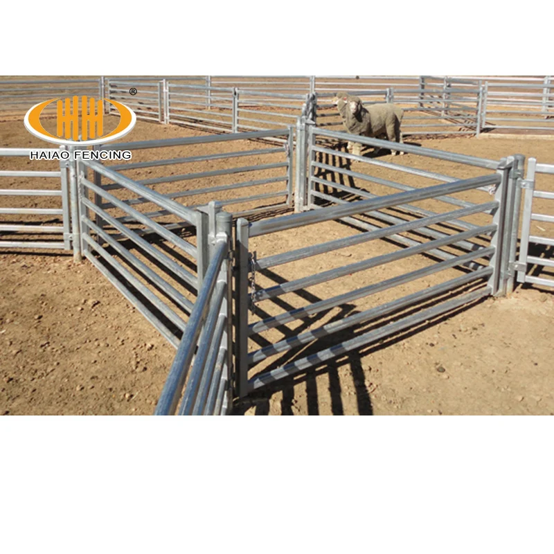 Best quality steel pipe galvanized sheep & goat rail fence panels, sheep feedlot for sale