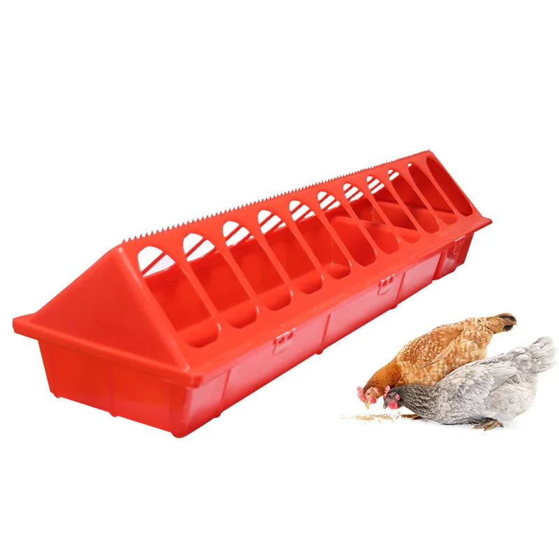 Red Color  Extra Length Plastic Chicken Feeder Trough and Drinker Poultry Farming  for The Chicken Quail