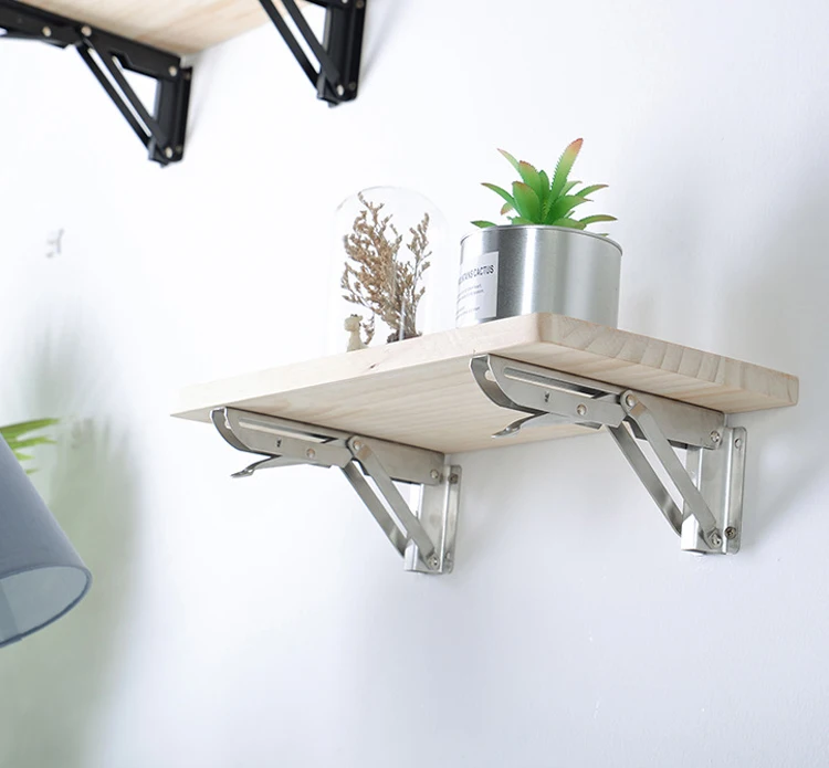 Zuogang Stainless Storage Rack Adjustable Angle Wall Mounted Shelf Bracket Wall-mounted Folding Bracket