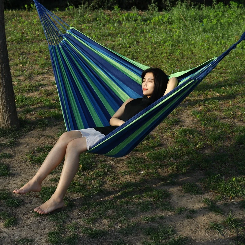 Outdoor Camping Portable Parachute Hammock Brazilian Beach Canvas Folding Hammock With Tree Straps