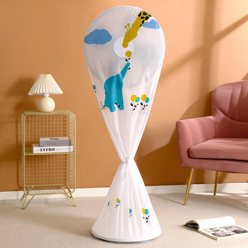 All Cover Floor-standing Electrical Fan Dust Cover Waterproof PEVA Anti Baby Finger in Protection Fan Cover Organizer
