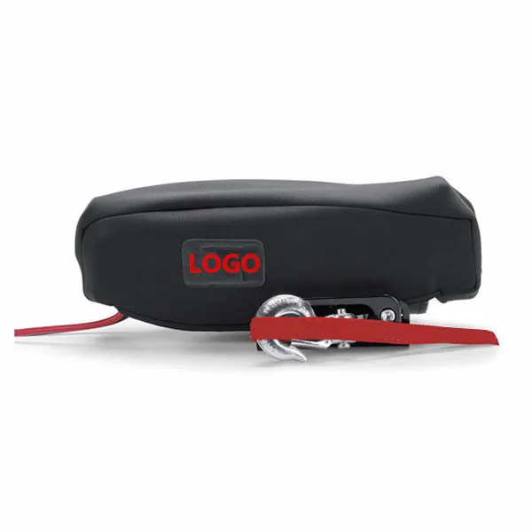 Winch Cover sleeve, 8000-10000 lbs Winches, Black Neoprene for Off-Roading 4x4