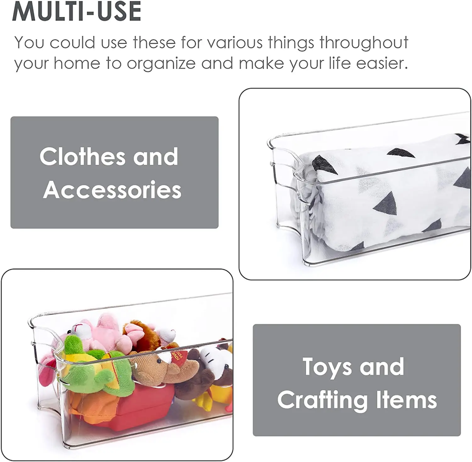 Plastic Refrigerator Storage Box Fridge Storage Bins Kitchen Storage Organiser Pantry Organizers Milk Soda Can Container Clear