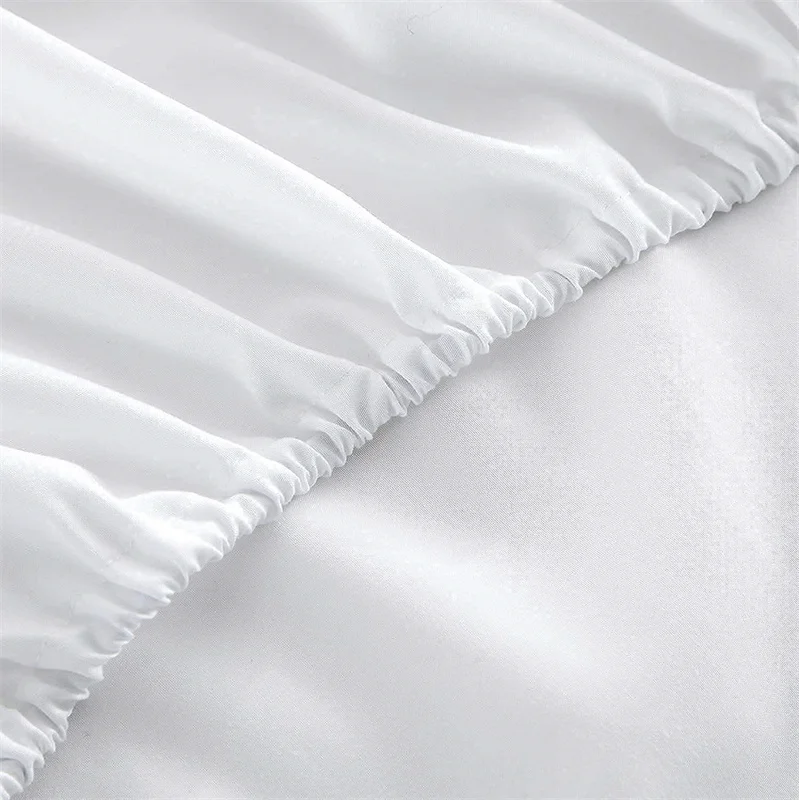 polyester woven brushed microfiber basic white single sheet deep fitted sheets single bed