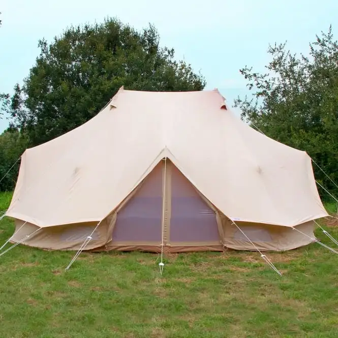 Outdoor Party Luxury Glamping Waterproof Camping Emperor Bell Tent 6m Wide Twin Tower Canvas Tent