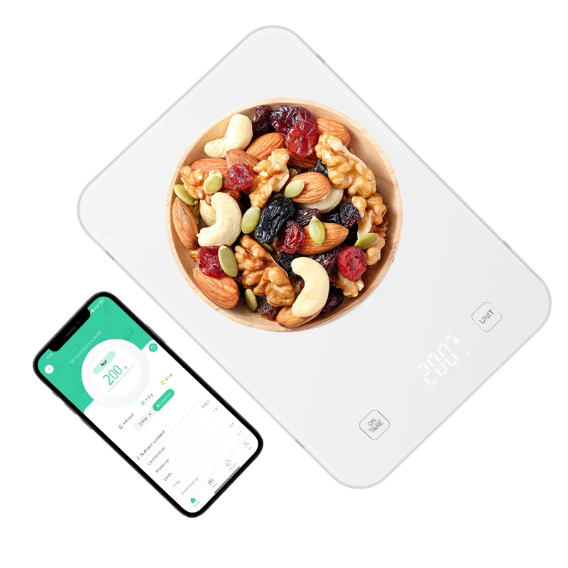 Multifunctional Household Commercial Bluetooth App Connect Vegetable Fruit 15kg Digital Smart Food Kitchen Scale