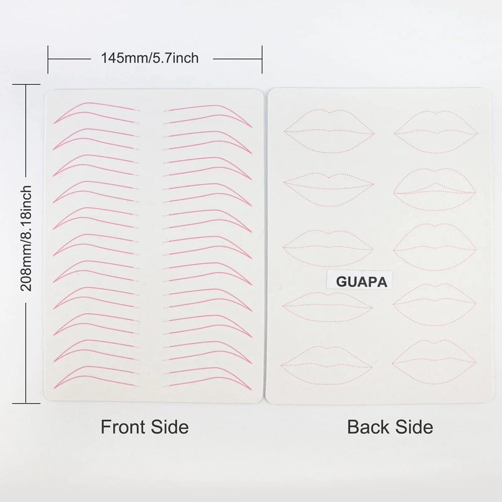 Private Label Oem Permanent Makeup Silicone Pad Lip and Eyebrow Microshading Tattoo Practice Skin Hairstroke practice pad