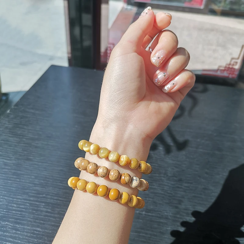 RINNTIN GMB35 Hot And Bold Natural Reiki Feng-Shui Crystal Gem Stone Triple Protection Beads Bracelets Original Natural stone