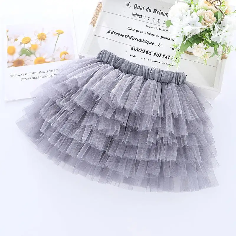 Wholesale Layers Dance Dress Lining Soft Mesh Gauze Kids Girls Solid Tutu Waist Skirt With Lining