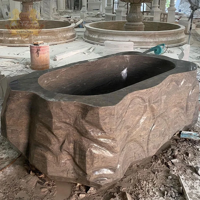 Hand Made Stone Carving and Sculptures Big Rock River Stone Bathtubs Nature Stone Bath
