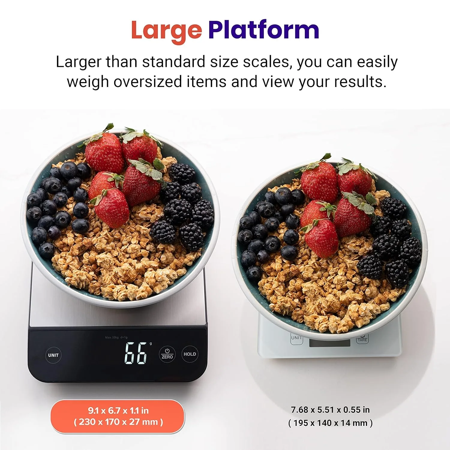 Hot Sale  22lb Digital Scale Weight Grams and Oz IPX6 Waterproof Type-C Rechargeable Food Kitchen Scale