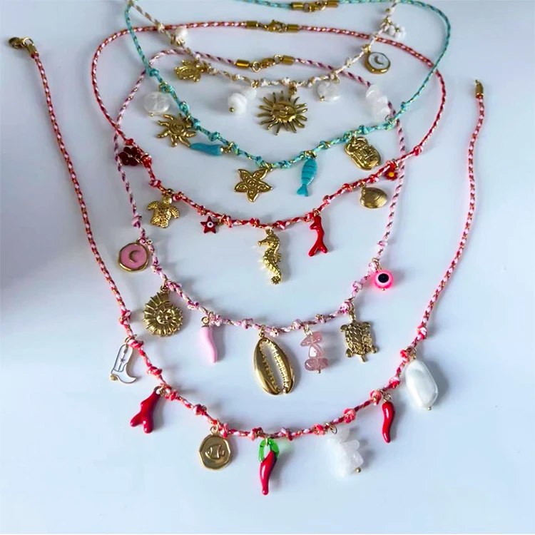 Diy charm necklace by your self stainless steel with 18K gold plated for jewelry making